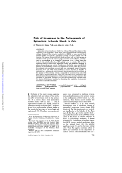 Role of Lysosomes in the Pathogenesis of Splanchnic Ischemia