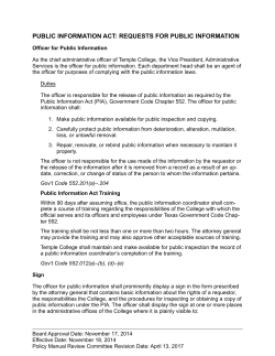 public information act: requests for public information
