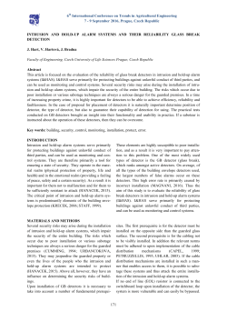 Intrusion and hold-up alarm systems and their reliability glass break