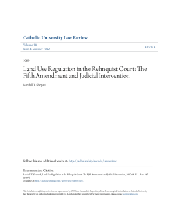 Land Use Regulation in the Rehnquist Court: The Fifth Amendment