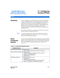 Configuring Cyclone FPGAs