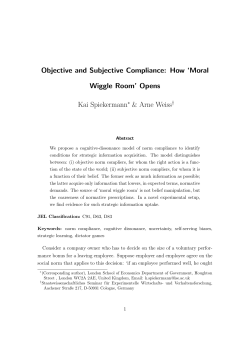 Objective and Subjective Compliance: How `Moral Wiggle Room