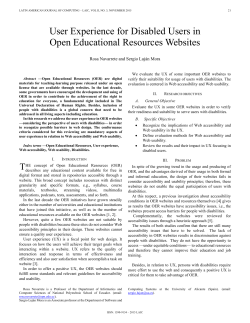 User Experience for Disabled Users in Open Educational Resources