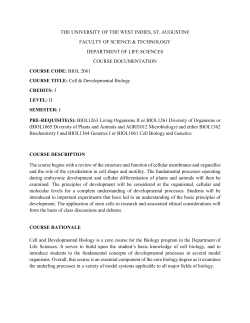 BIOL2061 - UWI St. Augustine - The University of the West Indies
