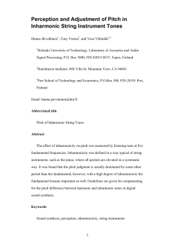 Perception and adjustment of pitch in inharmonic string instrument