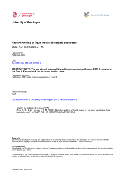 University of Groningen Reactive wetting of liquid metals on