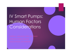 IV Smart Pumps: Human Factors Considerations