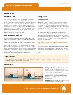 CORE stability ExERCisE PROgRam CORE stability
