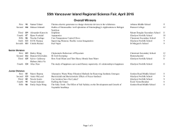 2016 - University of Victoria