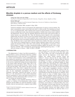 ARTICLES Miscible droplets in a porous medium and the effects of