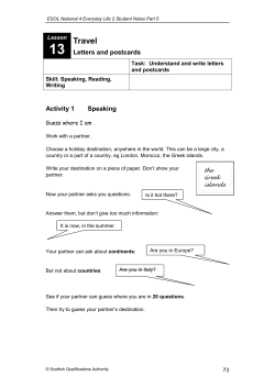 ESOL National 4 Everyday Life 2 Student Notes Part 5