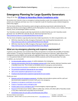Emergency Planning for Large Quantity Generators