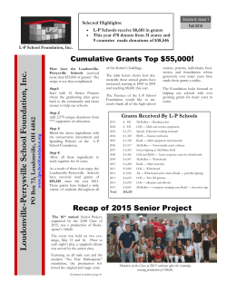 2015 Newsletter - Loudonville-Perrysville School Foundation