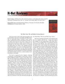 The Thirty Years` War and Modern German Memory - H-Net