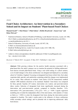 Food Choice Architecture: An Intervention in a Secondary School