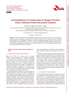 Land subsidence of coastal areas of Jiangsu Province, China