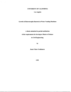 Growth of Heterotrophic Bacteria in Water Vending Machines