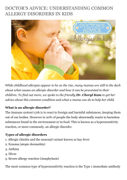 Doctor`s Advice: Understanding Common Allergy Disorders in Kids