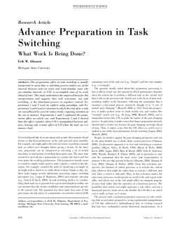 Advance Preparation in Task Switching