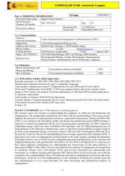 CURRICULUM VITAE (maximum 4 pages)