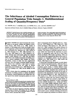 The Inheritance of Alcohol Consumption Patterns in