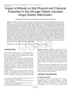 Impact of Altitude on Soil Physical and Chemical