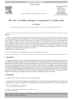 The role of reading strategies in integrated L2 writing tasks