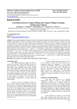 Research Article Association between Tongue Rolling and Tongue