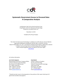 Systematic Government Access to Personal Data: A Comparative