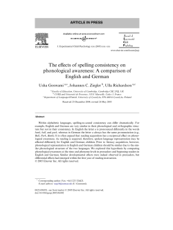 The effects of spelling consistency on phonological awareness: A