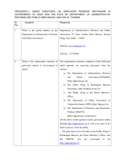 FAQ on Grievance Redress Mechanism