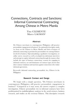 Connections, Contracts and Sanctions: Informal Commercial