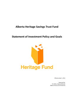 Heritage Fund - Statement of Investment Policy and Goals