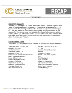 EXECUTIVE SUMMARY The final 2016 meeting of The Council of