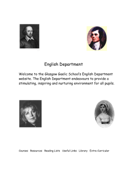 English Department - Glasgow Gaelic School