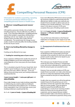 Compelling Personal Reasons (CPR)