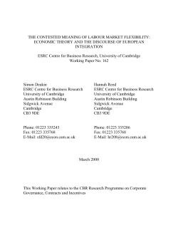 The Contested Meaning of Labour Market Flexibility