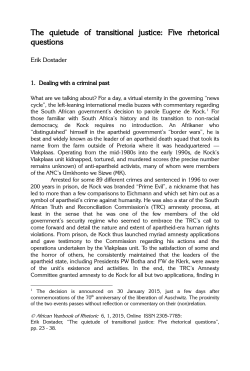 The quietude of transitional justice: Five rhetorical questions