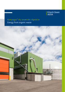 Kompogas&reg; dry anaerobic digestion Energy from organic waste