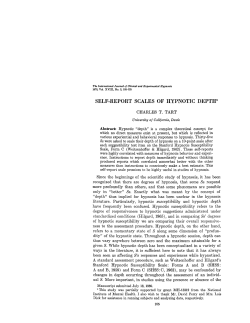 Self-Report Scales of Hypnotic Depth