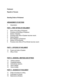 Standing Order (English)