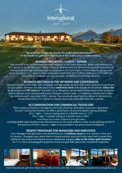 BUSINESS BREAKFAST / LUNCH / DINNER BUSINESS