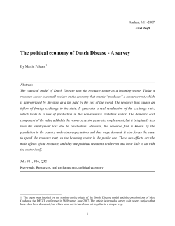 The political economy of Dutch Disease