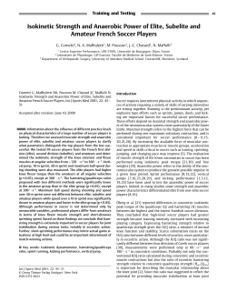Isokinetic Strength and Anaerobic Power of Elite, Subelite and