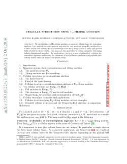 Cellular structures using Uq-tilting modules