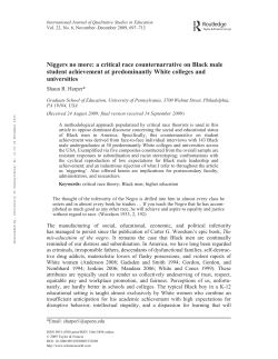 Niggers no more: a critical race counternarrative on