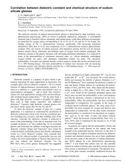 Correlation between dielectric constant and