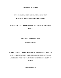 PROJECT CORRECTION - School of Journalism and Mass