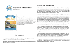 Scripture in Schools News Did You Notice?