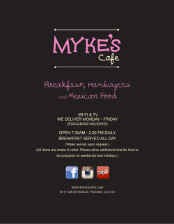 Mykes Cafe and Coffee Bar Menu PDF